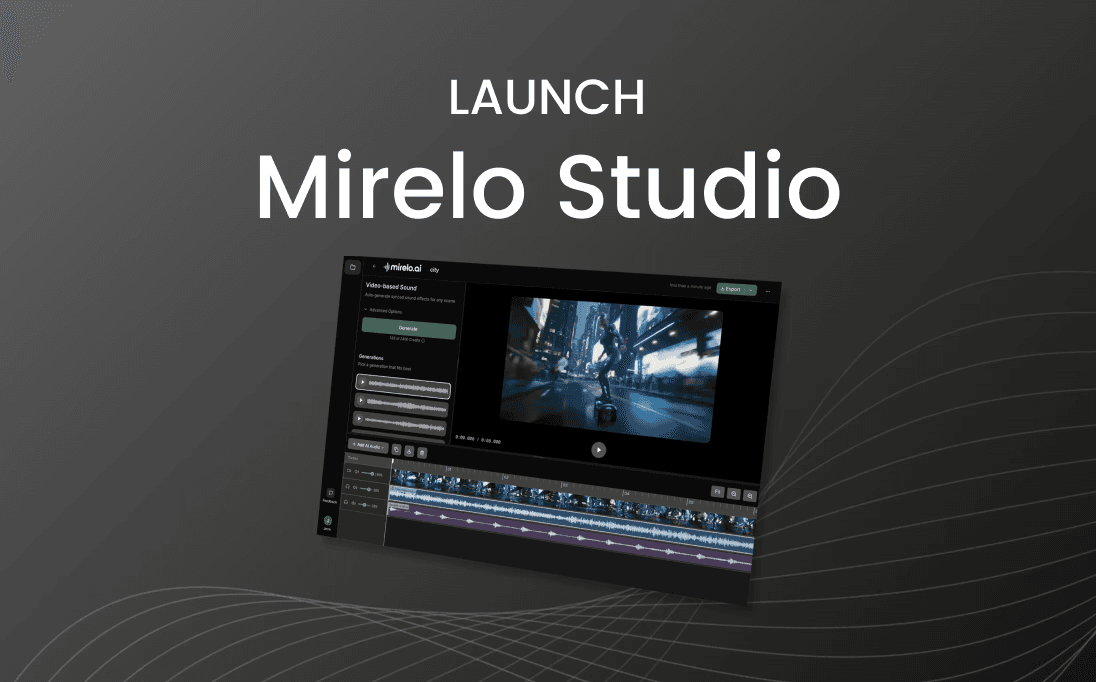 Launching the Mirelo Studio and Mirelo SFX 1.5